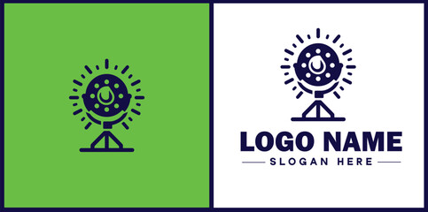 studio light icon Photography light Studio lamp Lighting fixture flat logo sign symbol editable vector