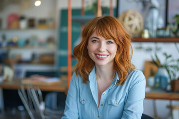 Fototapeta premium Beautiful woman businesswoman in a modern office. Stylish woman