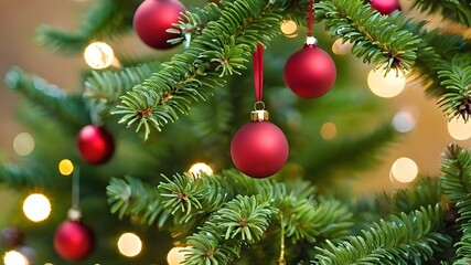 Obraz premium Macro christmas tree background