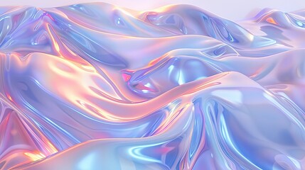 Abstract holographic iridescent neon liquid metal texture background. Colorful abstract gleaming fluid material..