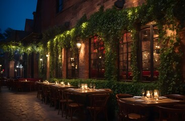 Fototapeta premium Rustic_restaurant_from_view_of_an_outside