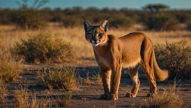 Caracal in Botswana National Park