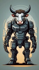 “Cybernetic Minotaur: The Metallic Guardian”