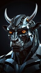 “Cybernetic Minotaur: The Metallic Guardian”