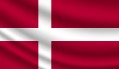 Obraz premium Denmark National Flag Photo waving 3d Danish Flag