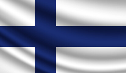 Finland National Flag waving flag 3d