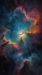 Fototapeta premium Multicolored painted nebula