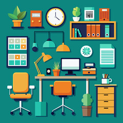 Teamwork and Leadership Icons: Handshakes, Gears, and Podiums to Emphasize Cooperation and Success

