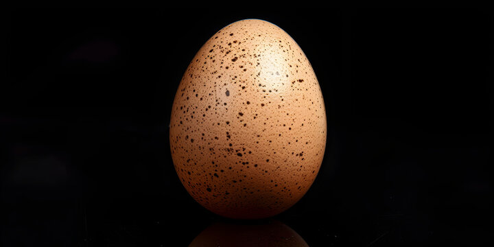 egg on black background