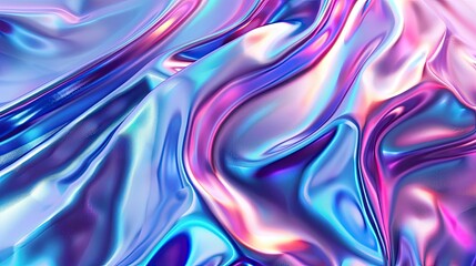 Abstract holographic iridescent neon liquid metal texture background. Colorful abstract gleaming fluid material..