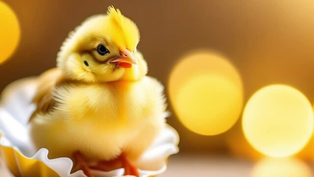 Chicken on a background with bokeh.