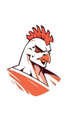 “The Regal Gaze: Stylized Chicken Emblem”
