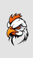 “The Regal Gaze: Stylized Chicken Emblem”