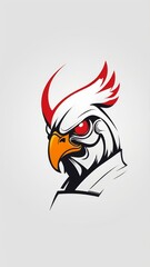 “The Regal Gaze: Stylized Chicken Emblem”