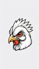 “The Regal Gaze: Stylized Chicken Emblem”