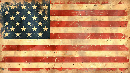 Grunge brush stroke of United States of America national flag
