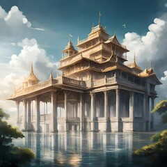 Obraz premium a beautiful palace in the water.