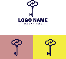 Wind-Up Key icon Clock key Spring key Winding key flat logo sign symbol editable vector