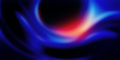 Abstract gradient background featuring deep blues, rich purples, and vibrant reds. The composition creates a dynamic and intense visual experience with smooth transitions and flowing curves