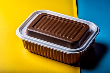 Close-up of a blank food packaging container