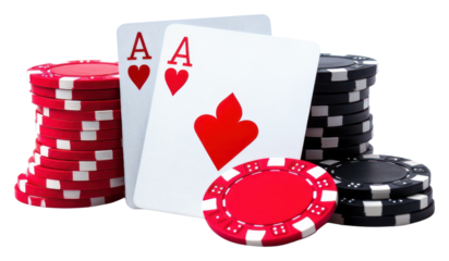 PNG Playing cards casino chips gambling game.