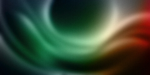 Abstract gradient background featuring a smooth blend of dark green, transitioning to lighter shades and incorporating hints of red and brown. Perfect for use in modern design projects, backgrounds