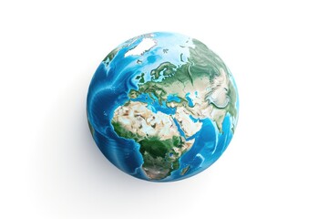 Fototapeta premium Beautiful Earth Planet Isolated Against White Background