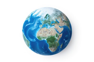Fototapeta premium Earth: Stunning Isolated Planet on White Background