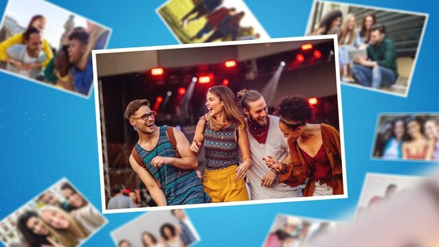 Playful Cinematic Photo Picture Frame Slideshow Opener