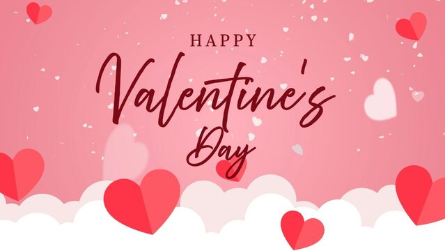 Valentine Love Heart Falling Particles Intro Title