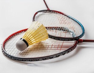 badminton racket isolated on white background, cutout