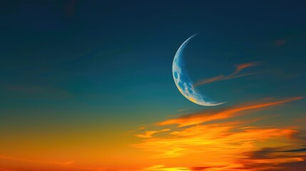 Colorful Skies: New Moon and Crescent for Ramadan