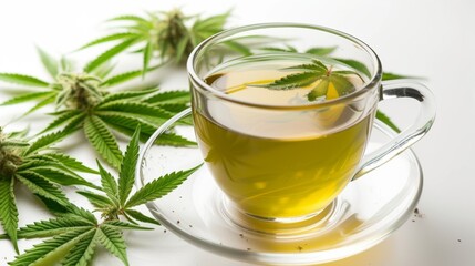 Drinks made with cannabis ingredients.