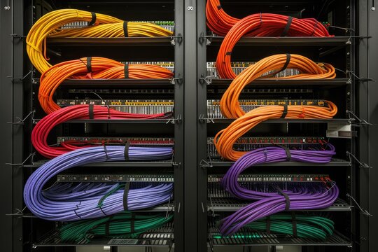 Wired Brilliance: Stylish Network Cable Arrangement