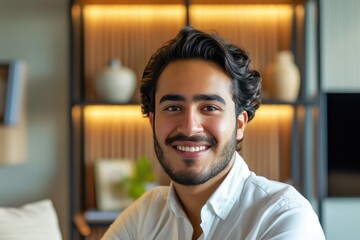 Obraz premium Cheerful Young Middle Eastern Professional at Work