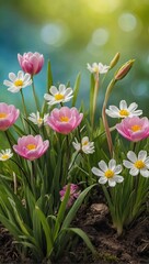 art abstract spring background or summer background with fresh g