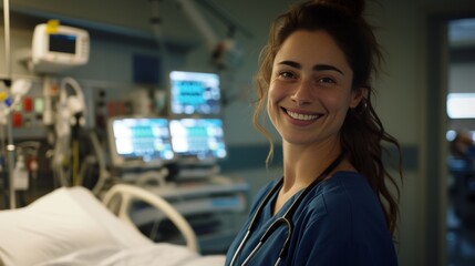 Portrait of smiling doctor nurse in hospital