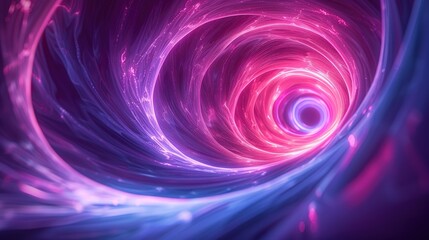 Obraz premium A beautiful cosmic vortex with spiraling bright pink and purple lights creating a dynamic, futuristic effect