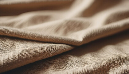 Fototapeta premium Close up of draped natural linen as a background. 