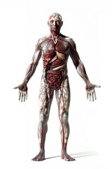 Fototapeta premium 3D rendering with details human body illustration for medical theme promotion