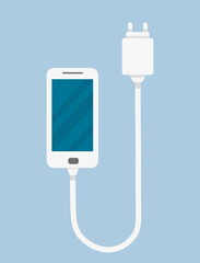 Phone with charger vector illustration