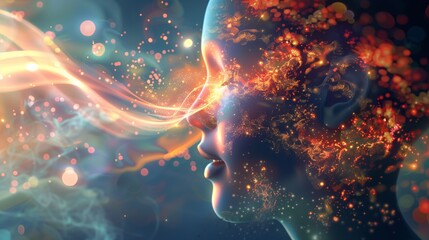 An ethereal depiction of nature's healing with mystical lights and energies, capturing serene rejuvenation.