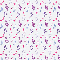 musical notes seamless pattern