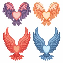 Fototapeta premium Artistic vector illustration of cute heart cartoon character