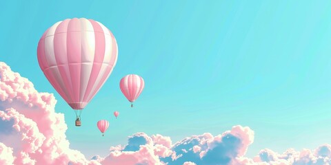 Obraz premium Hot air balloons floating in the sky