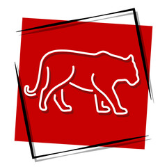 tiger red banner. Vector illustration.