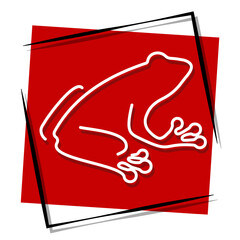 frog red banner. Vector illustration.