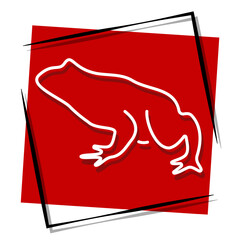 frog red banner. Vector illustration.