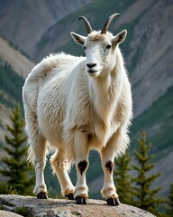 Obraz premium Mountain goat are in their habitat