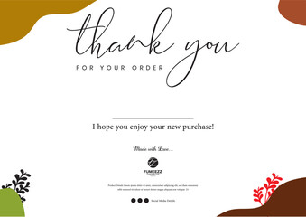 Thank you for your order card eps. thank you compliment card. suitable for all cards size and easy to editable file illustration vector. © Fumeezz